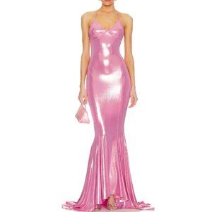 Mermaid Fishtail Gown in Candy Pink - Norma Kamali/Revolve